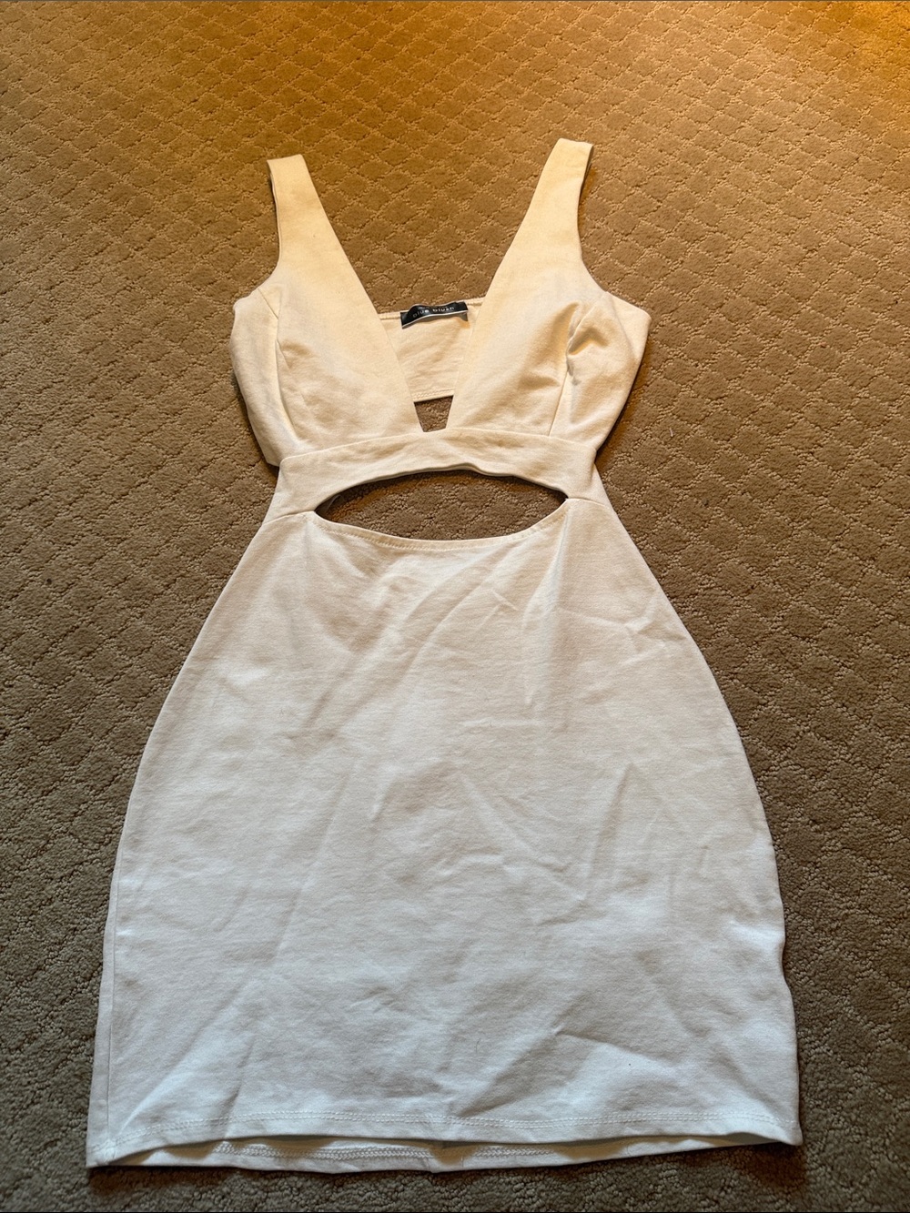 Blue Blush White Cutout Bodycon Mini Dress